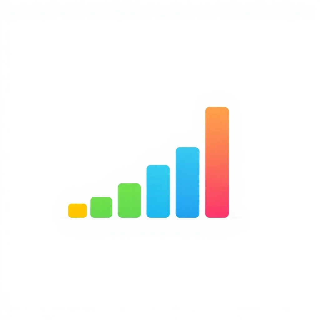 Image showing a progress bar or a graph representing goal achievement. Use a clean and modern design, using positive colors to motivate users.
